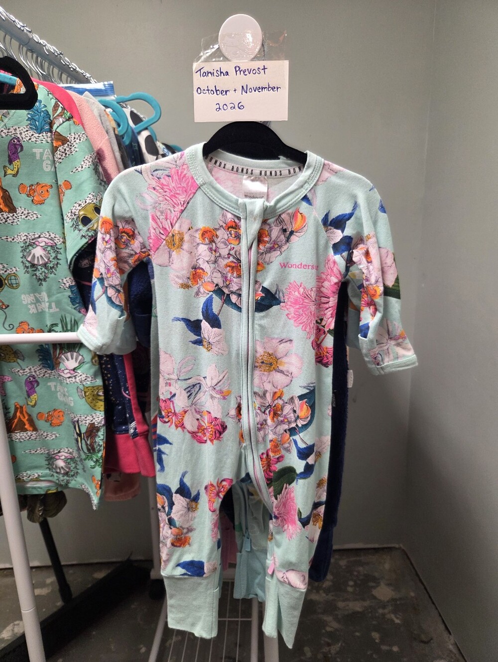 Bonds 000 0-3m Floral Zip-Front Sleep Suit